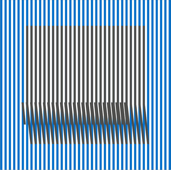 Carlos Cruz-Diez. Induction du Jaune avec le Bleu Klein, 2017