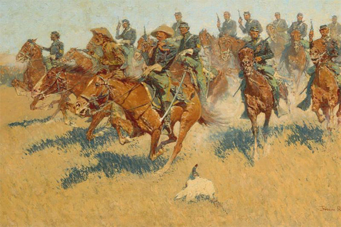 Frederic Remington (American, 1861-1909). On the Southern Plains (detail), 1907