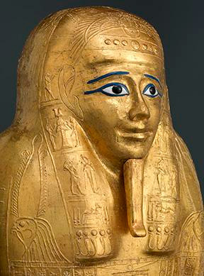 Gilded Coffin Lid for the Priest Nedjemankh (detail).Late Ptolemaic Period (150-50 B.C.)