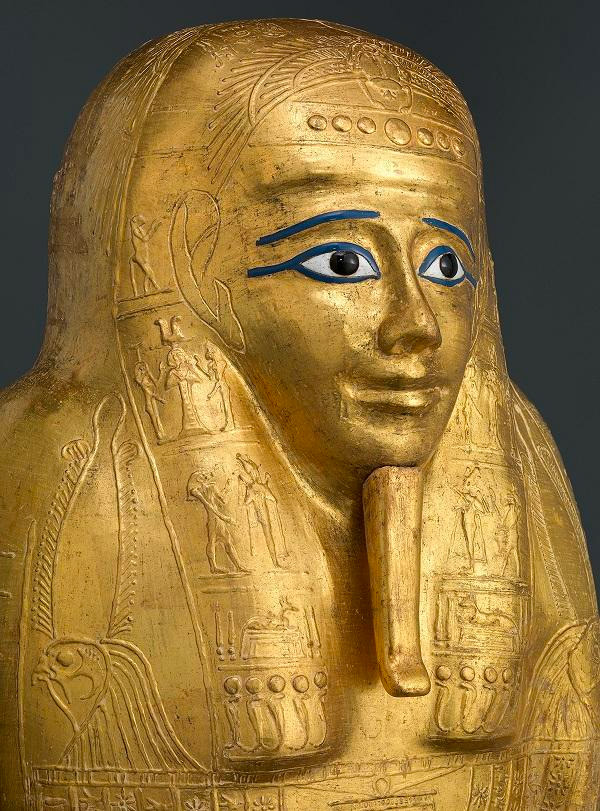 Gilded Coffin Lid for the Priest Nedjemankh (detail). Late Ptolemaic Period (150–50 B.C.)