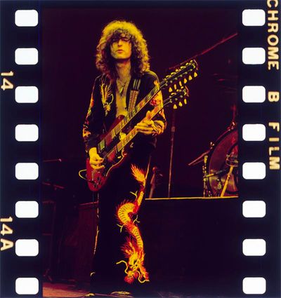 Costume: Dragon-embroidered jacket and pants, CoCo, Los Angeles; designed by Jimmy Page