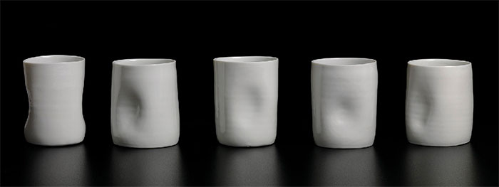 Joanna Constantinidis. A set of five beakers, circa 1970-80