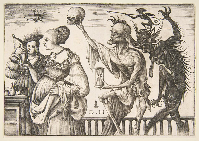 Daniel Hopfer (German, 1471–1536). Death and the Devil Surprising two Women, ca. 1500–1510