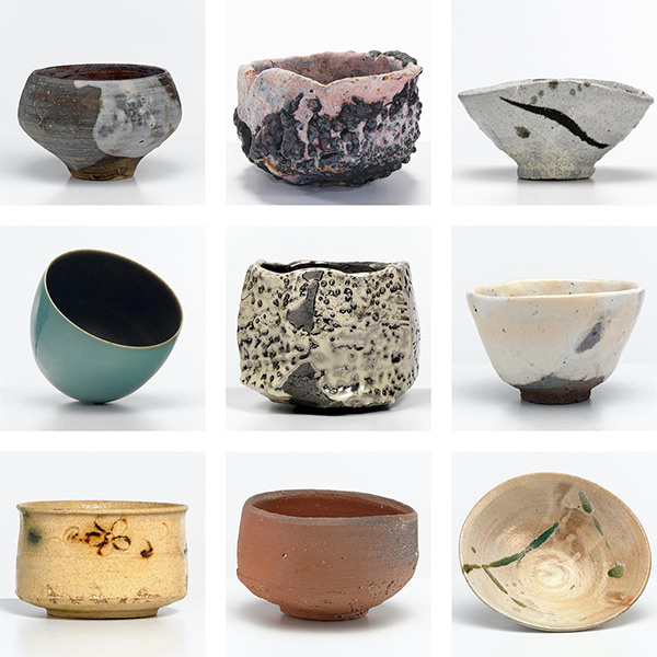 TEA BOWLS BY 9 ARTISTS