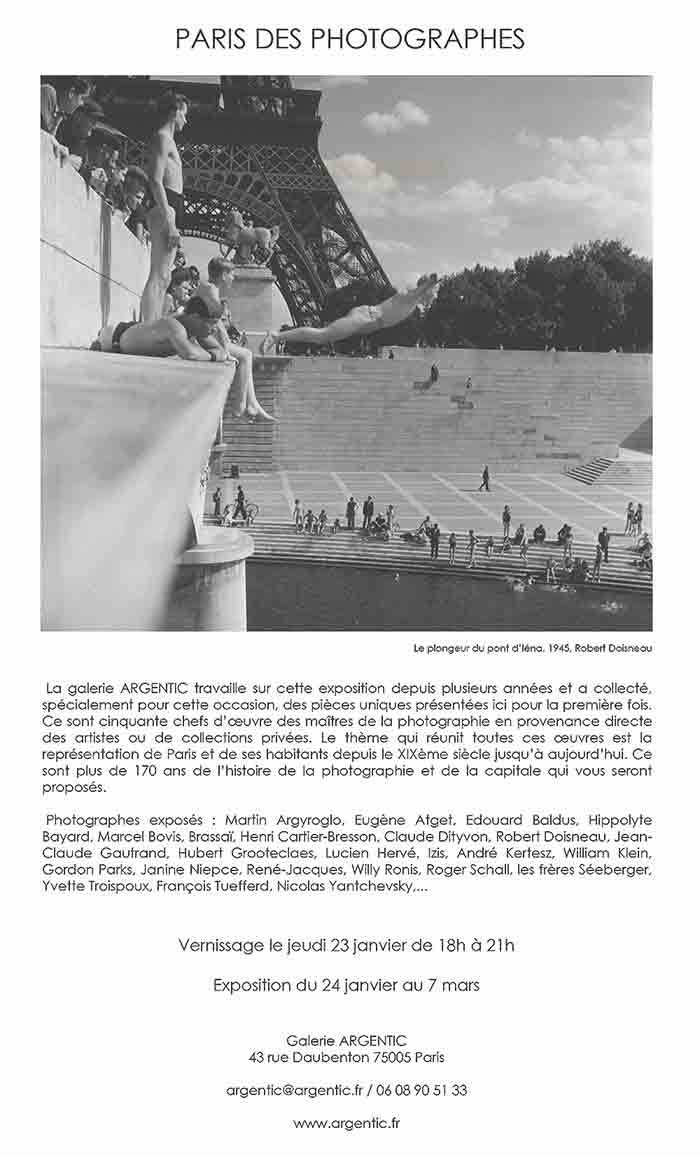 PARIS DES PHOTOGRAPHES / Galerie ARGENTIC