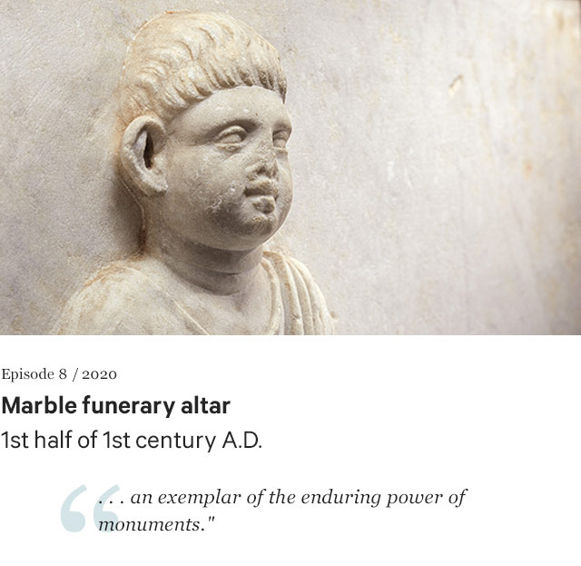 Marble funerary altar. 1st half of 1st century A.D.