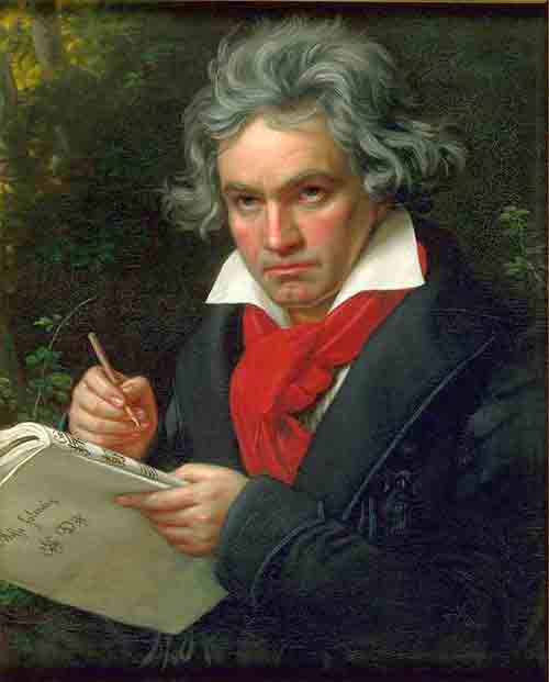 Joseph Karl Stieler. Beethoven with the manuscript of the Missa solemnis, 1820