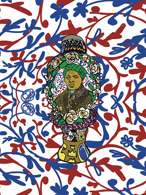 Roberto Lugo, American, b. 1981. Queen Abolition, 2021